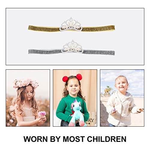 Beaupretty 2 Pcs Baby Meninas Coroa Headbands Aniversário Headband Princesa Coroa Infantil Menina Ti