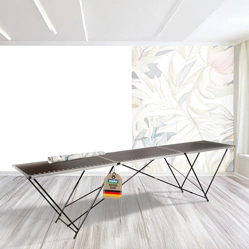 mako Tapeziertisch Profi Alu, 297 x 60 x 78 cm, Multifunktionstisch mit Alu-Rahmen, robuster Vielzwecktisch, Flohmarkttisch - ideal für Werkstatt und...