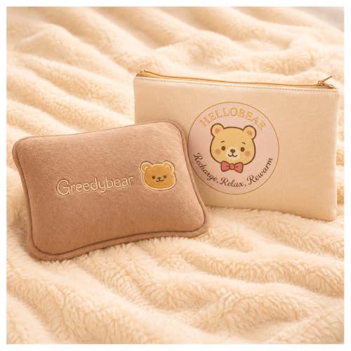 Image of HelloBear Electric Heat Bag | 1-Year Warranty | Beige brown | • Period Cramp Relief • Fast Heating • Warmth Up to 4 Hours • Auto Shut-Off • Leak Proof • Portable • Home, Office & Travel
