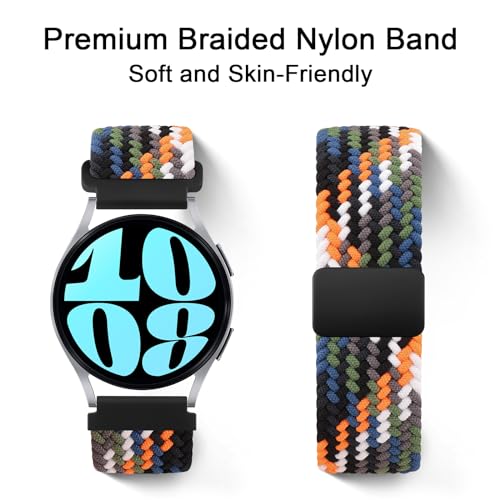 Image of Tobfit Soft Magnet Nylon Watch Strap Compatible for Samsung Galaxy Watch 4 /4 Classic (Watch Not Included), 20mm Smartwatch Nylon Single Loop Woven Band Straps for Men & Women