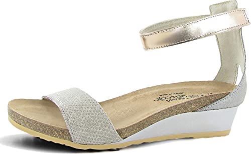 Naot Women's Pixie Wedge Beige Lizard/Rose Gold Combo 8-8.5 N-M Us #TOP18