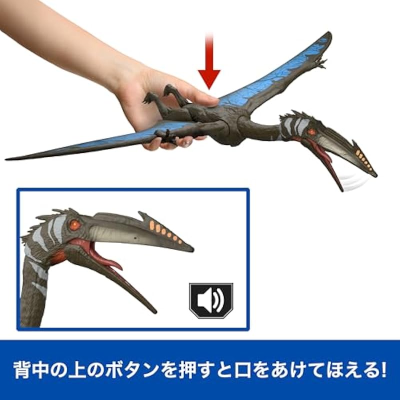 Mattel Jurassic World Battle Action! Barking Quetzalcoatulus Children 's Figure Dinosaur Toy Moving May Total 길이 : 약. 4 세 Black JCG27에서 63.5cm 상세이미지 3