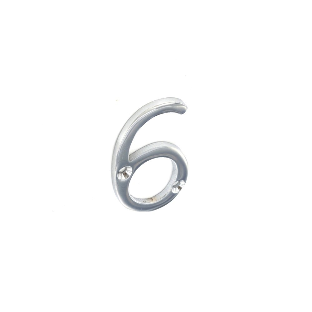 Number 6 / Six Chrome House Door Numeral â€“ 2 / 51mm
