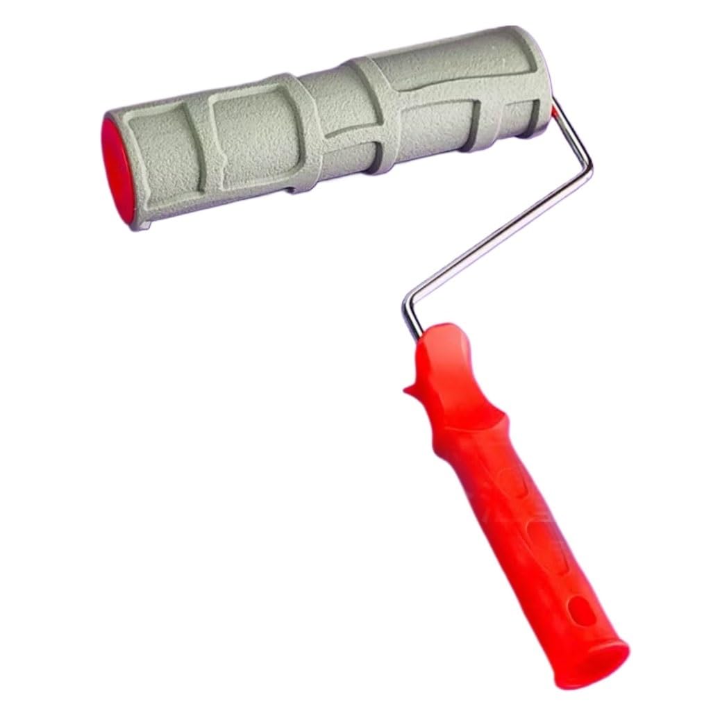 Rullo for pittura, rullo for pittura con motivo, rullo for pittura effetto mattone in gomma da 10 pollici, strumento for pittura con effetto grana con manico strumento for decorazione murale fai da te