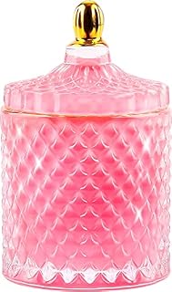 ALAMHI Jewelry Glass Box for Women Purple Trinket Organizer Glass Box Cute Makeup Organizer Gift Box for Earrings,Rings,Bracelet Organizer Home Decor (Diameter: 8.6CM)