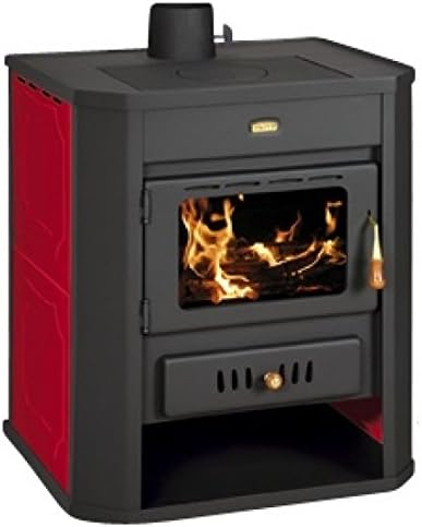 EEK A: Vattenledande kamin ugn Prity WD W15, röd – 22 kW + spånplatta ...
