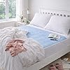 Deluxe Washable and Absorbent Reusable, Double-size Bed, Incontinence Pad/Waterproof Mattress Protector with Tucks (Blue)