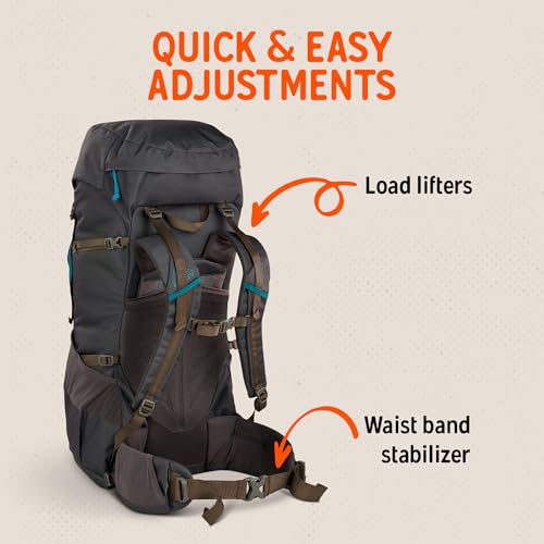 Image of Kelty Asher Backpack, Daypack to Multi-Day Backpacking Capacity, Hiking, Lightweight Travel Pack, Internal Frame (85L Beluga)