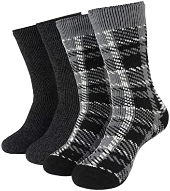 HOT FEET 2 Pack Warm Cozy Thermal Socks for Women - Thick Insulated Crew for Cold Winter Weather
