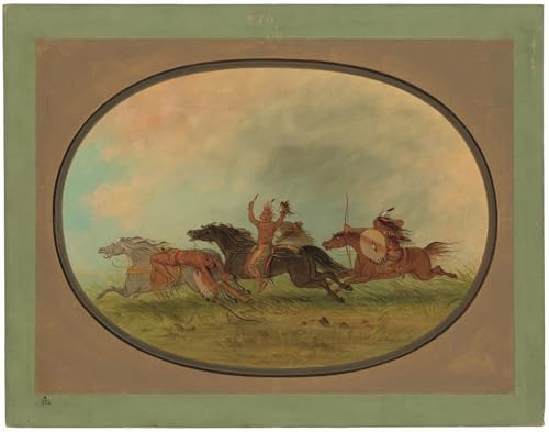Affiche impression d'art George Catlin Pawnees Cheyennes image sur toile 60x90 cm