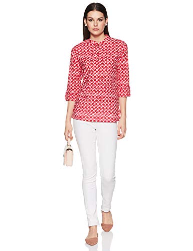 Image of Amazon Brand - Myx Women Printed Regular Cotton Short Kurti (Available in Plus Sizes)