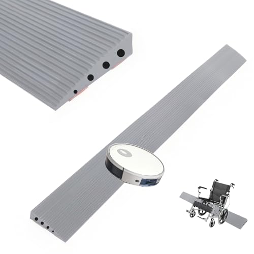Rampe de Seuil de Porte en Caoutchouc, 100×8×2,5cm, pour Robot Aspirateur, Rampe, Seuil de Porte, Rail de Transition, Autocollant, pour Fauteuil Roulant,...