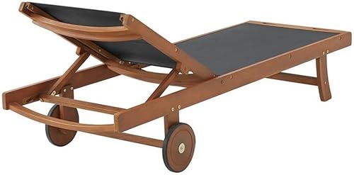 Miniatura 9 de Juego de 2 sillas reclinables de madera de eucalipto de lujo para exteriores con asiento de malla duradera y marco resistente a la intemperie, 73