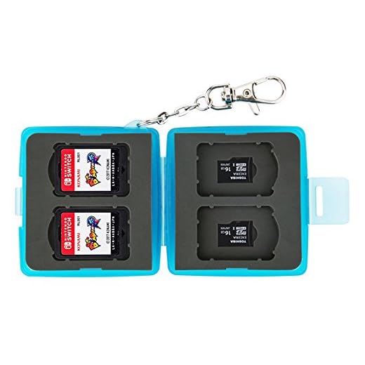 JJC Blue Memory Card Case for Nintendo Switch Game Card × 4 + Micro SD card × 4