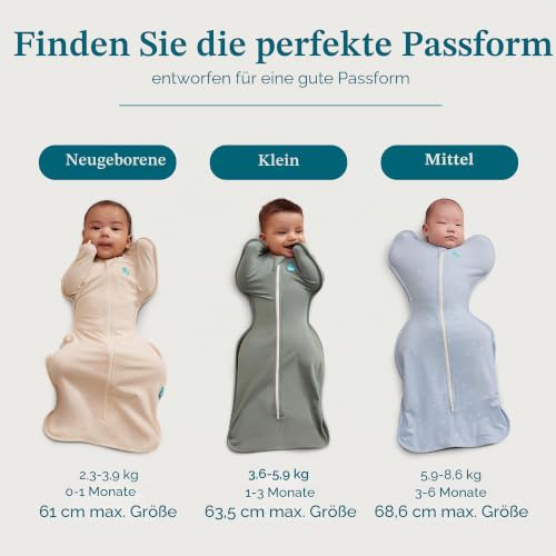 Love To Dream™ Swaddle UP™, Größe S (3,5–6 kg) – Cloud Bunnies | Kuschelig, fördert gesunden Schlaf | 1,0 Tog, Frühling & Sommer 20–24 °C… – Ansicht 4