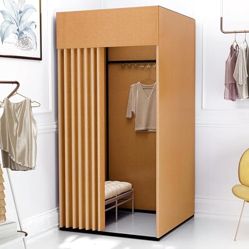 SIAMZYWV Floor-Standing Clothing Store Fitting Room Square Fitting Room Temporary Detachable Changing Room Solid Dressing Room
