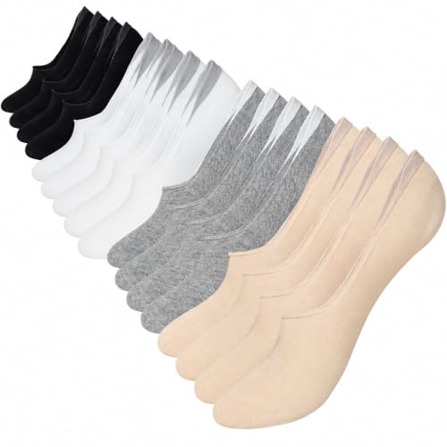 Image of YEJIMONG Cotton No Show Socks for Women, 8 Pairs, Sizes 5-10