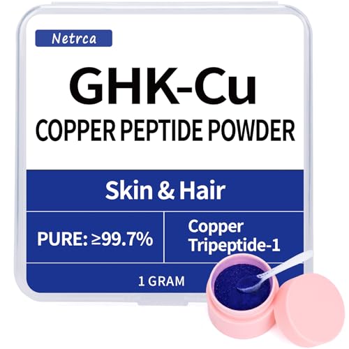 GHK-Cu Copper Peptide Powder 99.7%+ Pure Cosmetic-Grade Ingredient for DIY Serums Creams & Scalp Tonics | Supports Collagen & Fuller Hair (1g)