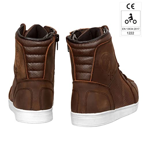 VASTER Motorrad Stiefel Motorrad Abenteuer Reiter Schuhe Leder Wasserdicht Sneaker Mode Für Männer CE Genehmigt EN 13634: 2017, Braun 036, 42 EU