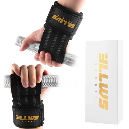 Profi Zughilfen Kraftraining, Powerlifting, Kreuzheben Gurte, Gym, Crossfit, Fitness, Lifting Straps für Frauen, Männer, Perfekt für Bodybuilding, Kreuzheben, Neopren-Polsterung und Baumwolle Schwarz