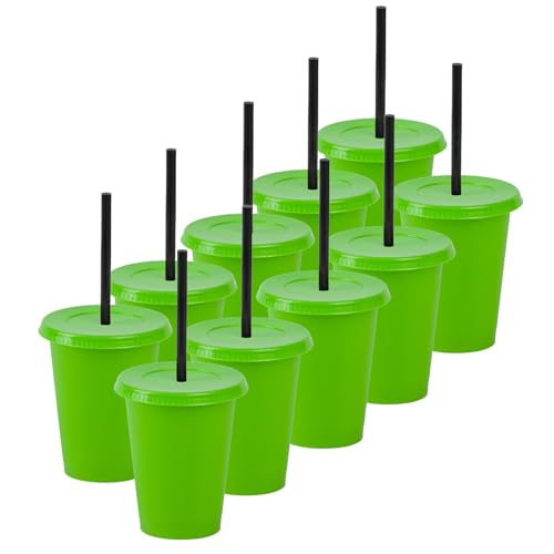 Opiniones y reviews de Plastico verde , tabla con los diez mejores. 50 UUPZ Vasos De Plastico Reusable Set De 10, 20 y 50 Vaso Con Popote Y Tapa Plana De 12 Oz Tipo Termos Para Cafe Tapa Plana (Vaso tipo Termo Reusable/Plastic Cup)