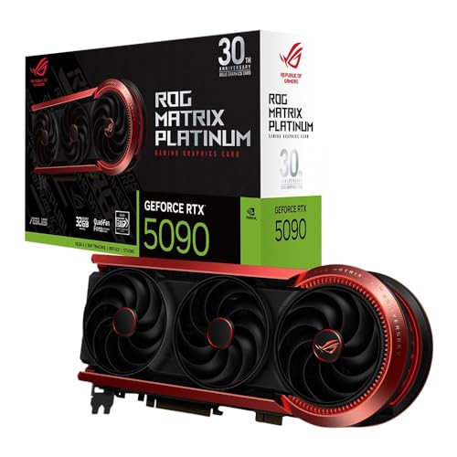 ASUS ROG Matrix Platinum GeForce RTX 5090 OC 30th Anniversary Edition Gaming Graphics Card 32GB GDDR7 PCIe 5.0 512 Bit Liquid Metal Cooling DisplayPort 2.1b HDMI 2.1b