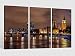 Produktbild Leinwandbild 3 tlg London Big Ben England GB tower bridge Skyline Bild Bilder Leinwand Leinwandbilder Holz Wandbild mehrteilig Kunstdruck fertig gerahmt 9AB480, 3 tlg BxH:120x80cm (3Stk 40x 80cm)