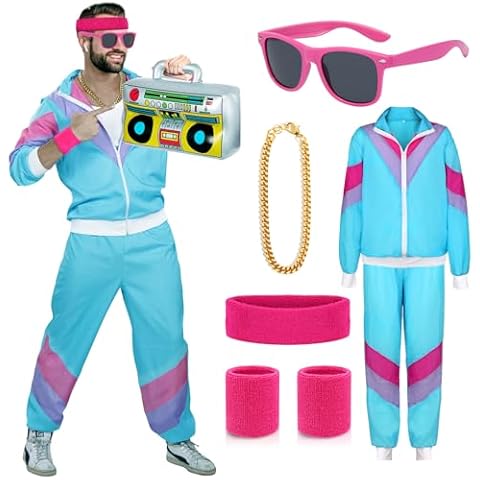 ATOWORLD 80s Fancy Dress Shell Suit Cover