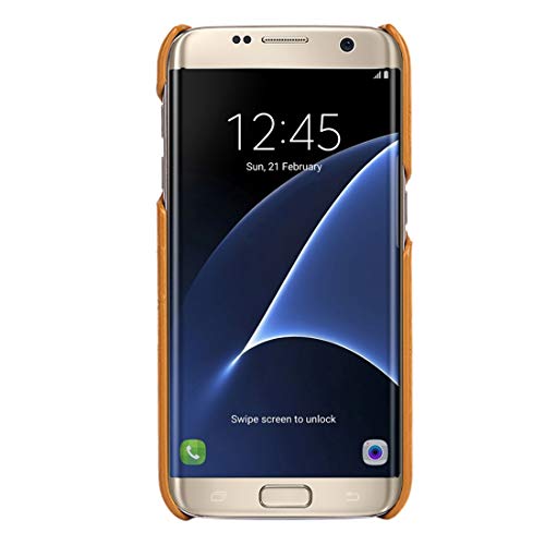 JSLY – Capa rígida de couro com textura de cera de óleo para Galaxy S7 Edge/ G935 com compartimentos