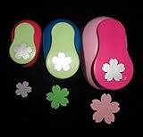 Fascola Set of 3pcs Cherry blossoms (1 inch+1.5 inch+2 inch )craft punch set round Paper Punch Punch Craft Scrapbooking eva punches (Cherry blossoms)