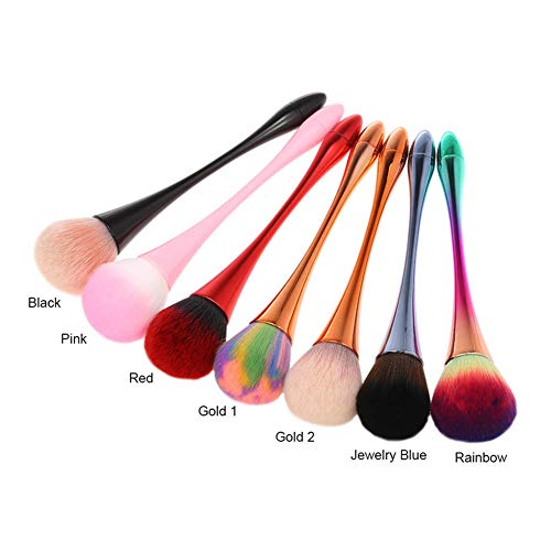 Nail Brushes Nail Art Dust Remover Brush, Aluminum Handle Soft Nail Dust Cleaning Brush Acrylic Uv Gel Powder Removal Manicure Tool (Rainbow) #TOP6