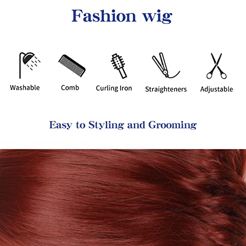 Weken Retro Short Dark Ginger Wig Big Bouffant Beehive Wigs For Women Fits 50S 60S Costume Vintage Look Halloween Costume Ginger Red Updo Wig #TOP4
