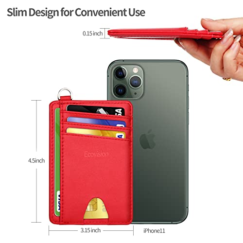 Image of Slim Minimalist Front Pocket Wallet, RFID Blocking Credit Card Holder Wallet with Detachable D-Shackle for Men Women