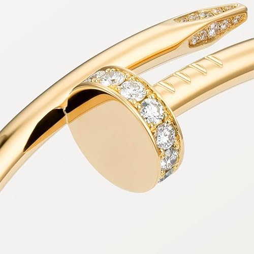 Nail Cuff Bracelet for Women & Men Elegant CZ-Studded Open Design, Stylish Gold Jewelry Gift for Fashionable and Elegant Women and Men3