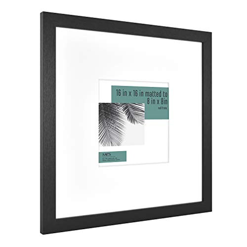 MCS Studio Gallery 16x16 Wood Poster Frame Black Woodgrain, Vertical & Horizontal Wall Hanging Large Picture Frame for Photos, Posters & Art Prints (1-Pack)
