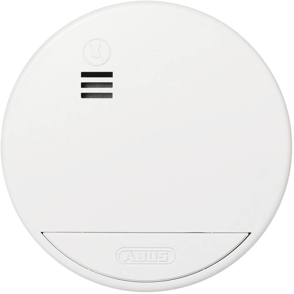 ABUS Detector de humo RWM90 – con batería reemplazable de 5 años – Certificado DIN EN14604 – adecuado para viviendas – 85 dB volumen de alarma – blanco