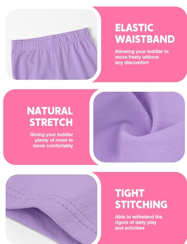 Image of Ruisita 6 Pack Toddler Girls Cotton Bike Shorts Cartwheel Safety Shorts