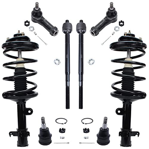 Image of Detroit Axle - 8PC Front Quick Install Struts and Coil Springs w /Front Lower Ball Joints, Inner and Outer Tie Rod Ends Replacement for 1999 2000 2001 Honda Odyssey