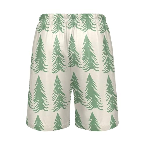Green Forest Tree Pajama Shorts for Men Lounge Pants Lounge Bottoms Sleepwear Pajama Pant with Pockets, S-XXL2