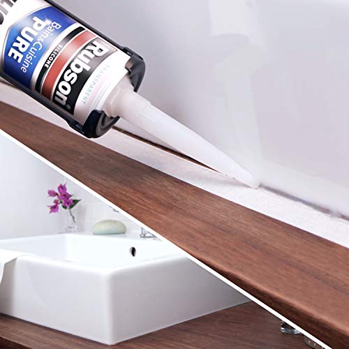 Mastic sanitaire silicone Rubson étanche et transparent pour joint de baignoire et cuisine