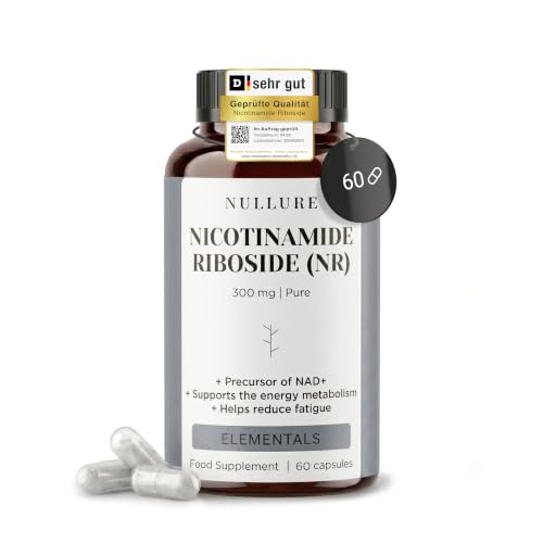 Nullure Nicotinamide Riboside 300mg 60 Kapseln | Ohne Magnesiumstearat und ohne Zusatzstoffe | NAD+ Booster | Clean Label Certificate | Vegan & Ohne Zusätze | NR Hergestellt in Barcelona