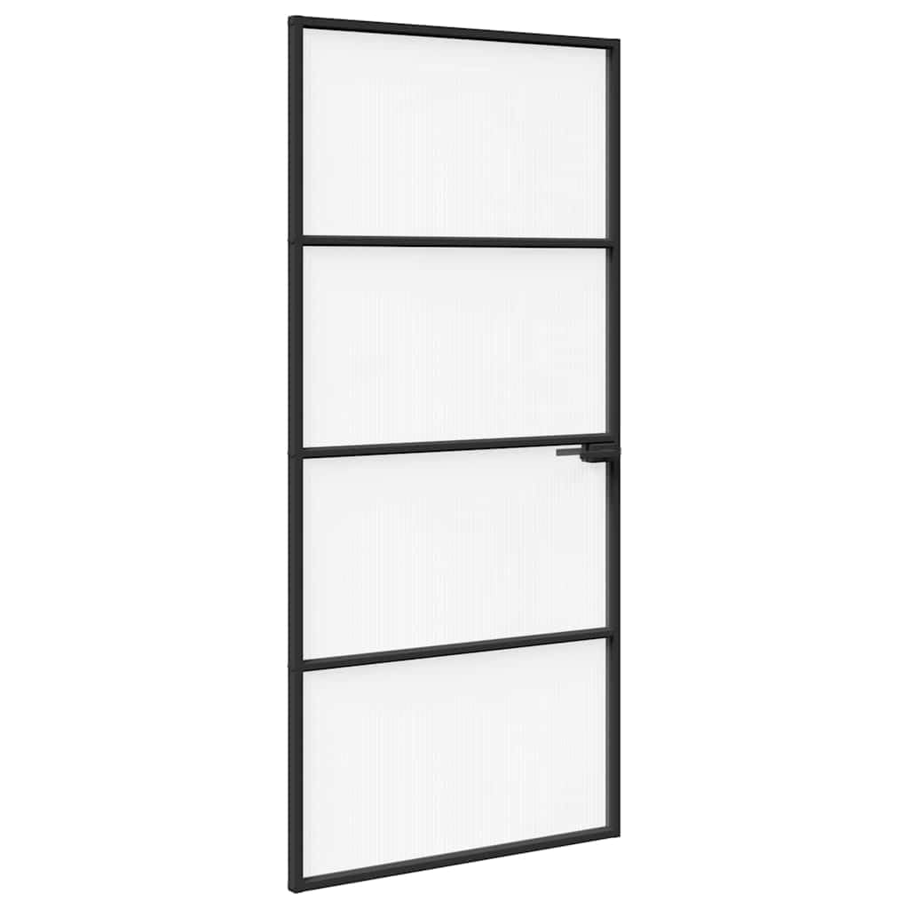 vidaXL Porte de maison 93 x 201,5 x 3,5 cm Aluminium et Verre Trempé, Porte intérieure élégante, rectangulaire et moderne, avec verre trempé, cadre en aluminium, pour maison et bureau