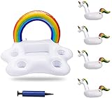 Ligero y duradero: Hecho de PVC grueso y resistente, este portavasos es fácil de hinchar, portátil y cómodo para llevar y para viajar, absolutamente adecuado para fiestas en la piscina y fiestas con amigos, o simplemente para una noche en dos en la piscina.