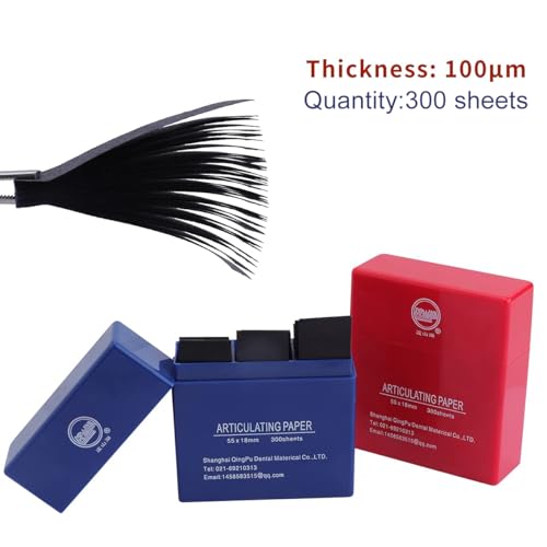 Image of Dental Articulating Paper - Thicker Double Side Bite Paper Strips 100μm Thickness Oral Teeth Care Material Dental Lab Products 300 Sheet /Box