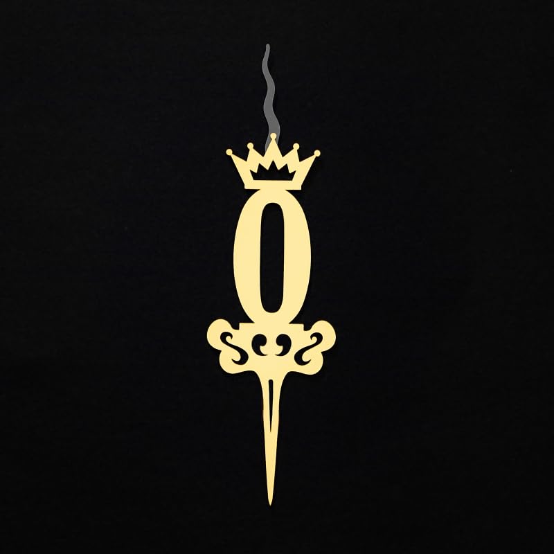 Food Safe Premium Candle Cake Topper for Birthday, Anniversary, and Custom Party Celebrations in Numbers – Gold (Number 0)