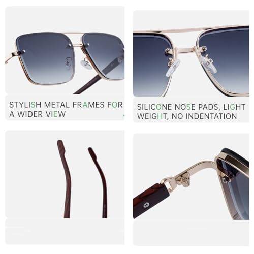 Wooden Square Sunglasses For Men Luxe Sunglasses Women Trendy Vintage Rimless Fashion Glasses Luxury4