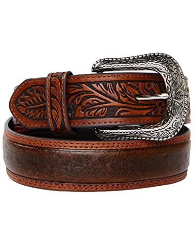 Cody James Men's Ostrich Print Tooled Belt - Cjasu22bt16