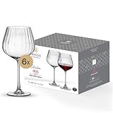 Crystal Bohemia Rotweingläser - Tulpenkelch - 6er Set, je 640 ml, spülmaschinenfest, langlebig, kratzfest & bleifrei - Elegante Weingläser aus Kristallglas - Ideal als Geschenk für Weinliebhaber