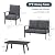 OC Orange-Casual Modern Outdoor Patio Furniture Set, 4-Piece Aluminum Conversation Set, Loveseat, Coffee Table, Includes Cushion, Backyard, Grey