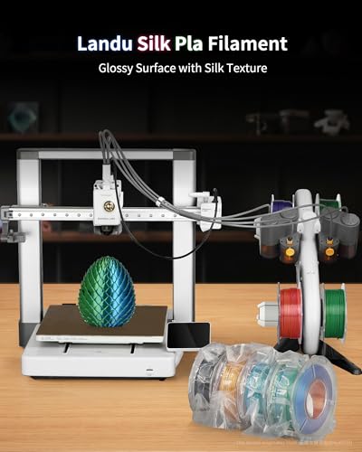 Image of LANDU Silk PLA 3D Printer Filament Bundle, Shiny Dual Color Filament 1.75mm Pack, Multi Color Change 3D Printing Filament for Most FFF 3D Printer,Dimensional Accuracy + /-0.02mm,200g x 4 Spools
